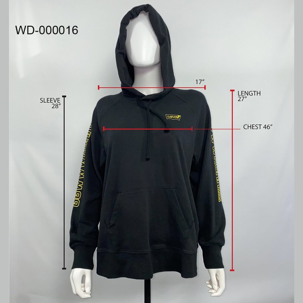 Levi's x Star Wars Women Sweatshirt Size L Black Hoody Logo Chewbacca Pullover - Picture 13 of 13